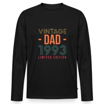 Vintage Dad 1993 Shirt Gift 30th Birthday - Men's Premium Organic Long Sleeve Shirt - black - Front - Nico (187cm)