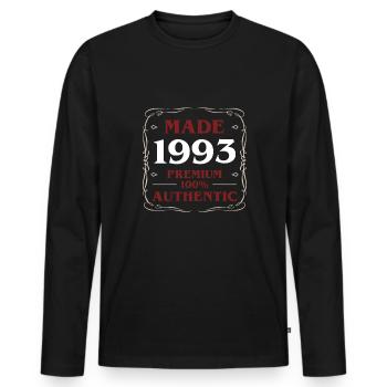Fabriqué en 1993 30th Birthday Shirt Gift - T-shirt manches longues Premium bio Homme - noir - Devant - Nico (187cm)
