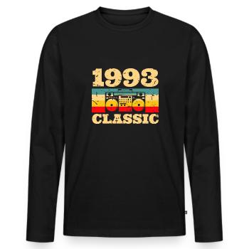 Vintage Retro 1993 30th Birthday Shirt Radio - T-shirt manches longues Premium bio Homme - noir - Devant - Nico (187cm)