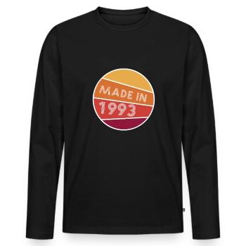 Fabriqué en 1993 30th Birthday Shirt Gift - T-shirt manches longues Premium bio Homme - noir - Devant - Nico (187cm)