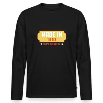 Fabriqué en 1993 30th Birthday Shirt Gift - T-shirt manches longues Premium bio Homme - noir - Devant - Nico (187cm)