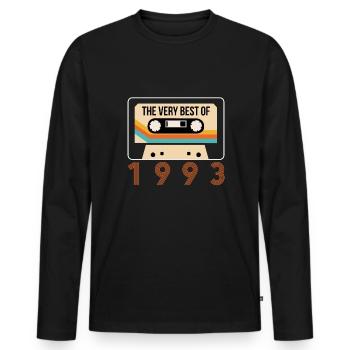 Vintage Retro 1993 30th Birthday Shirt Cassette - T-shirt manches longues Premium bio Homme - noir - Devant - Nico (187cm)