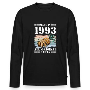 Made In 1993 Shirt Gift - Men's Premium Organic Long Sleeve Shirt - black - Front - Nico (187cm)