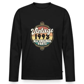 Vintage Rétro 1993 30ème anniversaire - T-shirt manches longues Premium bio Homme - noir - Devant - Nico (187cm)