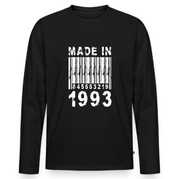 Made In 1993 Shirt Gift - Men's Premium Organic Long Sleeve Shirt - black - Front - Nico (187cm)
