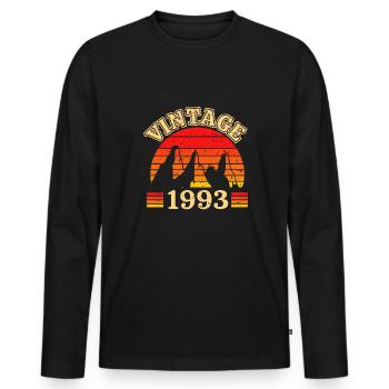 Vintage 1993 30th Birthday Shirt Cadeau - T-shirt manches longues Premium bio Homme - noir - Devant - Nico (187cm)
