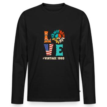 Vintage 1993 30th Birthday Shirt Love - T-shirt manches longues Premium bio Homme - noir - Devant - Nico (187cm)