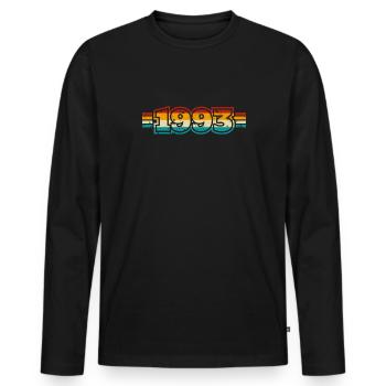 Vintage Retro 1993 30th Birthday Shirt Cadeau - T-shirt manches longues Premium bio Homme - noir - Devant - Nico (187cm)