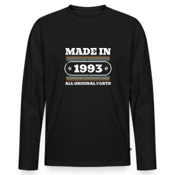 Fabriqué en 1993 30th Birthday Shirt Gift - T-shirt manches longues Premium bio Homme - noir - Devant - Nico (187cm)