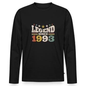 Légende depuis 1993 30e anniversaire Cadeau de chemise - T-shirt manches longues Premium bio Homme - noir - Devant - Nico (187cm)
