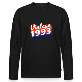 Vintage 1993 30th Birthday Shirt Cadeau - T-shirt manches longues Premium bio Homme - noir - Devant - Nico (187cm)