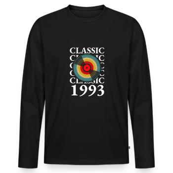 Classic 1993 30th Birthday Shirt Record - T-shirt manches longues Premium bio Homme - noir - Devant - Nico (187cm)