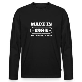 Fabriqué en 1993 30th Birthday Shirt Gift - T-shirt manches longues Premium bio Homme - noir - Devant - Nico (187cm)