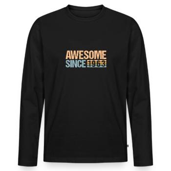 Awesome Since 1963 60. Geburtstag Shirt Geschenk - Männer Premium Bio Langarmshirt - Schwarz - Vorne - Nico (187cm)