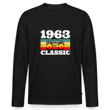 1963 Radio 60th Birthday Shirt Gift - T-shirt manches longues Premium bio Homme - noir - Devant - Nico (187cm)