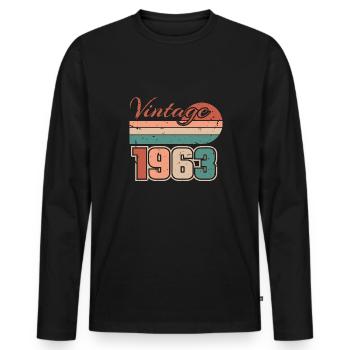 Vintage Retro 1963 60th Birthday Cadeau - T-shirt manches longues Premium bio Homme - noir - Devant - Nico (187cm)