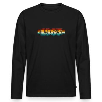 Vintage Retro 1963 60th Birthday Cadeau - T-shirt manches longues Premium bio Homme - noir - Devant - Nico (187cm)