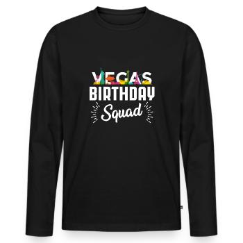 Vegas Birthday Squad Shirt Geschenk - Männer Premium Bio Langarmshirt - Schwarz - Vorne - Nico (187cm)