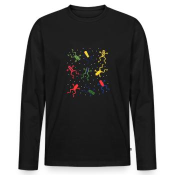 Baumfrosch Frösche Shirt Geschenk - Männer Premium Bio Langarmshirt - Schwarz - Vorne - Nico (187cm)