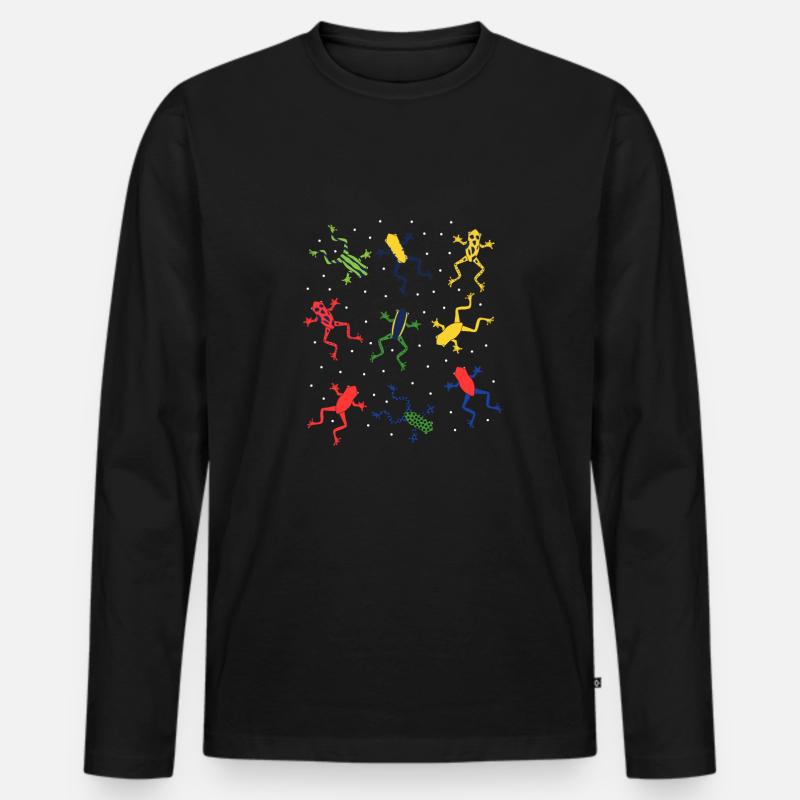 Baumfrosch Frösche Shirt Geschenk - Männer Premium Bio Langarmshirt - Schwarz