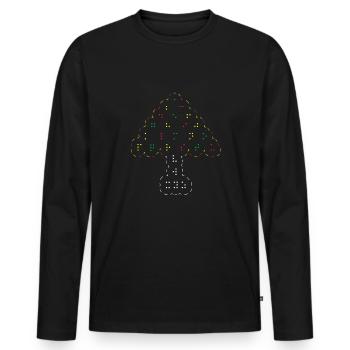 Weihnachtsbaum Ugly Christmas Blindenschrift - Männer Premium Bio Langarmshirt - Schwarz - Vorne - Nico (187cm)