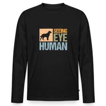 Seeing Eye Human Shirt Geschenk Blindenhund - Männer Premium Bio Langarmshirt - Schwarz - Vorne - Nico (187cm)