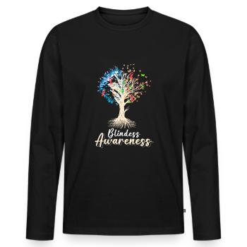 Conscience de l’aveuglement - T-shirt manches longues Premium bio Homme - noir - Devant - Nico (187cm)