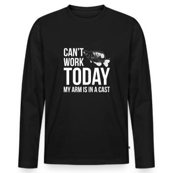 Cant Work Today - Men's Premium Organic Long Sleeve Shirt - black - Front - Nico (187cm)