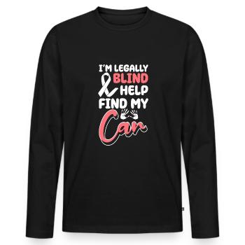 Dans Legally Blind Help Find My Car - T-shirt manches longues Premium bio Homme - noir - Devant - Nico (187cm)