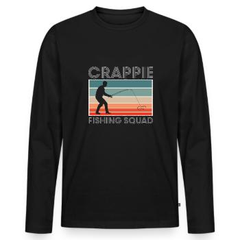 Crappie Fishing Squad Vintage Retro - Men's Premium Organic Long Sleeve Shirt - black - Front - Nico (187cm)