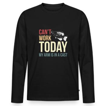Cant Work Today - Men's Premium Organic Long Sleeve Shirt - black - Front - Nico (187cm)