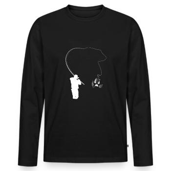 Crappie Fishing Fisherman Shirt Cadeau - T-shirt manches longues Premium bio Homme - noir - Devant - Nico (187cm)