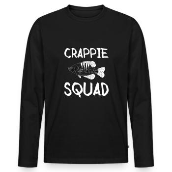 Cadeau de chemise Crappie Squad - T-shirt manches longues Premium bio Homme - noir - Devant - Nico (187cm)