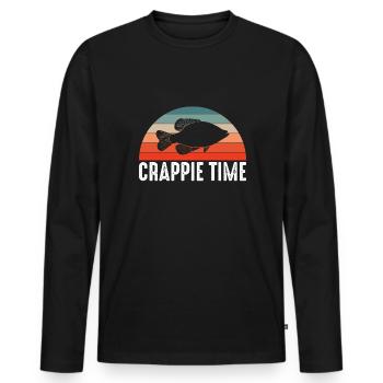 Chemise vintage Retro Crappie Time - T-shirt manches longues Premium bio Homme - noir - Devant - Nico (187cm)