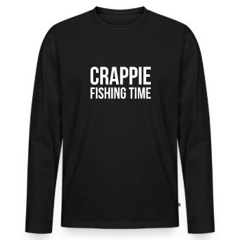 Crappie Fishing Time Shirt Gift - Men's Premium Organic Long Sleeve Shirt - black - Front - Nico (187cm)