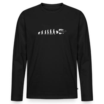 Evolution Crappie Shirt Geschenk - Männer Premium Bio Langarmshirt - Schwarz - Vorne - Nico (187cm)