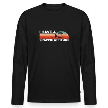 Vintage Retro J’ai une attitude de merde - T-shirt manches longues Premium bio Homme - noir - Devant - Nico (187cm)