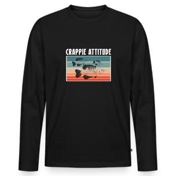 Vintage Retro Crappie Attitude Shirt - Männer Premium Bio Langarmshirt - Schwarz - Vorne - Nico (187cm)