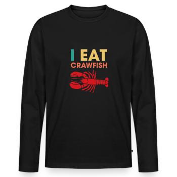 I Eat Crawfish - Men's Premium Organic Long Sleeve Shirt - black - Front - Nico (187cm)