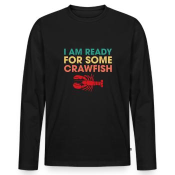 Je suis prêt pour une chemise d’écrevisse - T-shirt manches longues Premium bio Homme - noir - Devant - Nico (187cm)