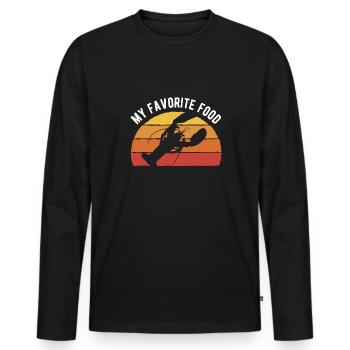 My Favorite Food Crawfish - Men's Premium Organic Long Sleeve Shirt - black - Front - Nico (187cm)