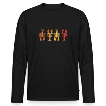 Vintage Retro Crawfish Shirt Gift - Men's Premium Organic Long Sleeve Shirt - black - Front - Nico (187cm)
