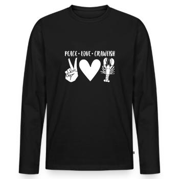 Peace Love Crawfish Shirt Gift - Men's Premium Organic Long Sleeve Shirt - black - Front - Nico (187cm)