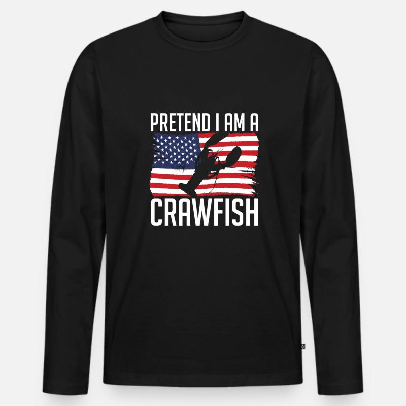 Pretend I Am A Crawfish - Männer Premium Bio Langarmshirt - Schwarz