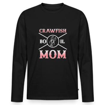 Crawfish Boil Mom Shirt Cadeau Fête des mères - T-shirt manches longues Premium bio Homme - noir - Devant - Nico (187cm)