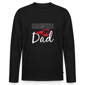 Crawfish Dad Shirt Gift Father's Day - Men's Premium Organic Long Sleeve Shirt - black - Front - Nico (187cm)