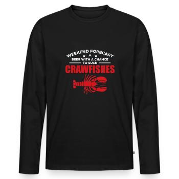 Week-end Forcast Beer avec une chance de sucer - T-shirt manches longues Premium bio Homme - noir - Devant - Nico (187cm)