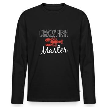 Crawfish Master Shirt Gift - Men's Premium Organic Long Sleeve Shirt - black - Front - Nico (187cm)