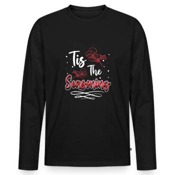 Tis The Seasoning Crawfish Shirt - Men's Premium Organic Long Sleeve Shirt - black - Front - Nico (187cm)