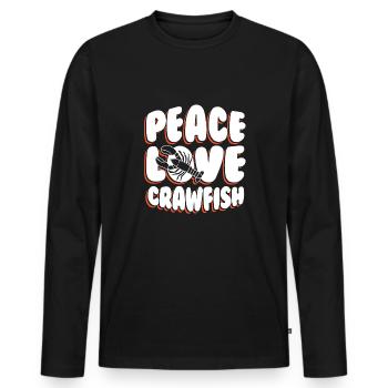 Peace Love Crawfish Shirt Gift - Men's Premium Organic Long Sleeve Shirt - black - Front - Nico (187cm)